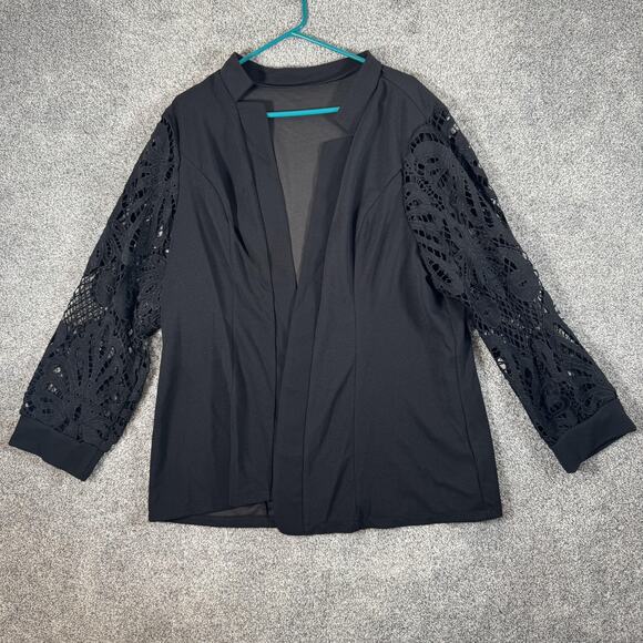 Open Front Kimono Cardigan 4XL Dark Romantic Goth Lace Sleeve Layering Boho Chic - Picture 1 of 11